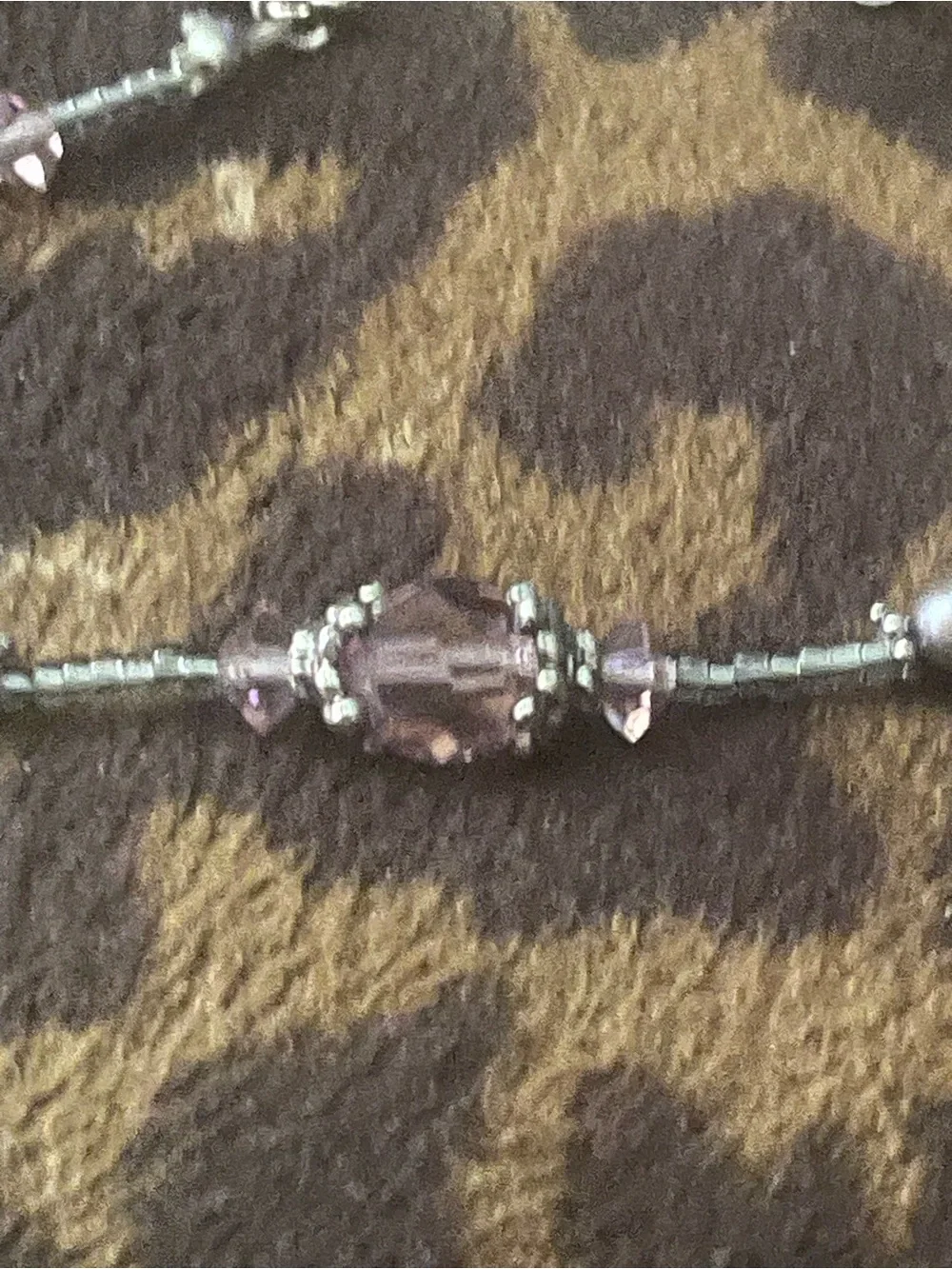 Elegant Purple Crystal Beaded Bracelet with Silver Accents